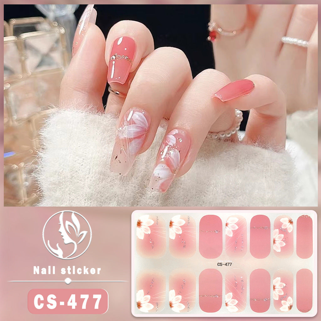 Autocollants pour ongles en gel imperméables avec motif de fleurs de vent