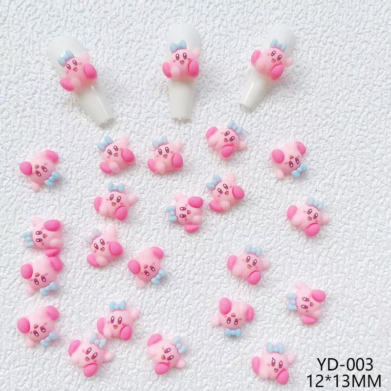 Cartoons Animation Cute Kirby Doll Ornament Resin Nail Care Nail Art