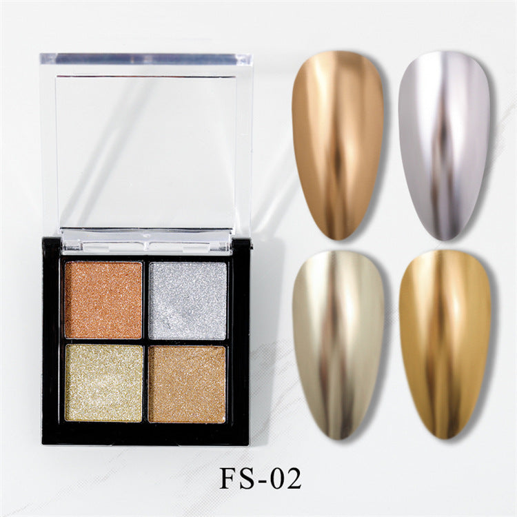 Solid Magic Mirror Effect Powder Four-color Nail Care Nail Art