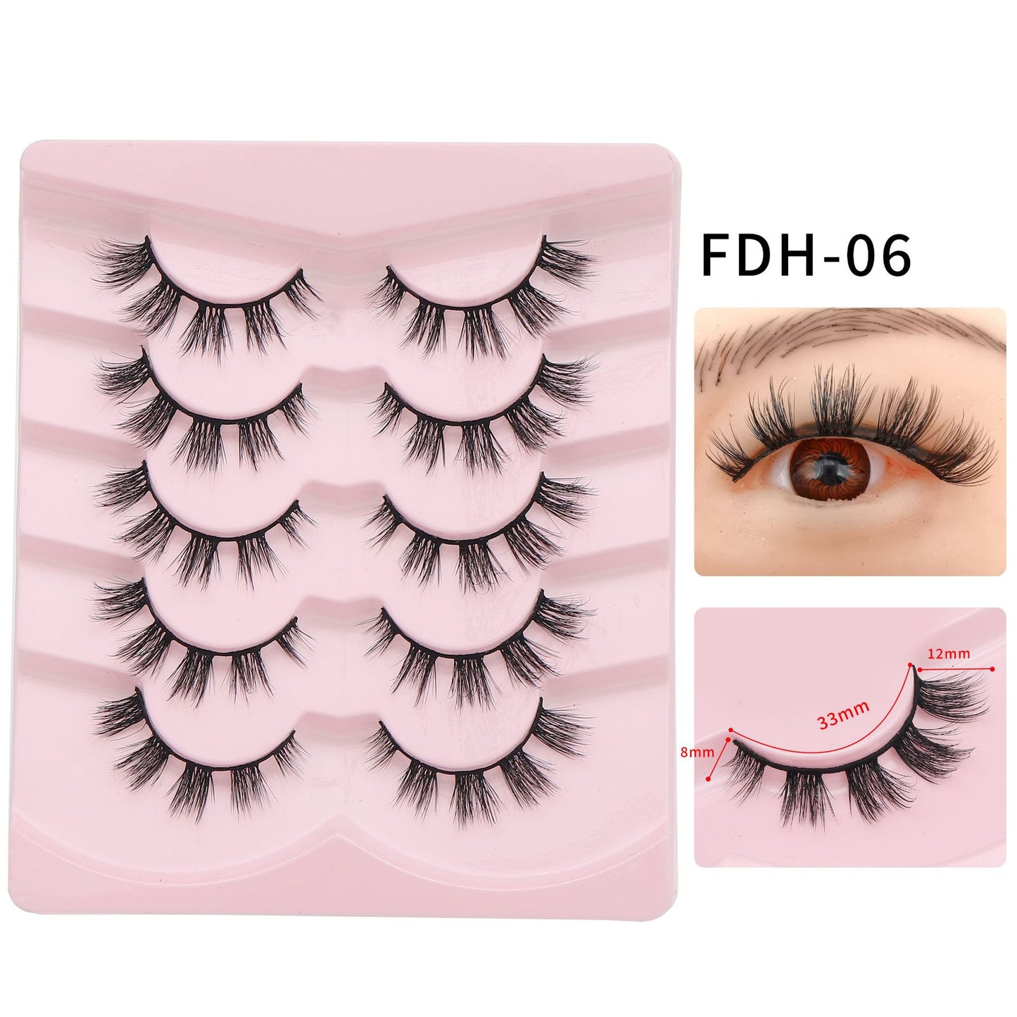 Oblique Flying Segmented Eyelashes Pairs Of Natural False Lashes