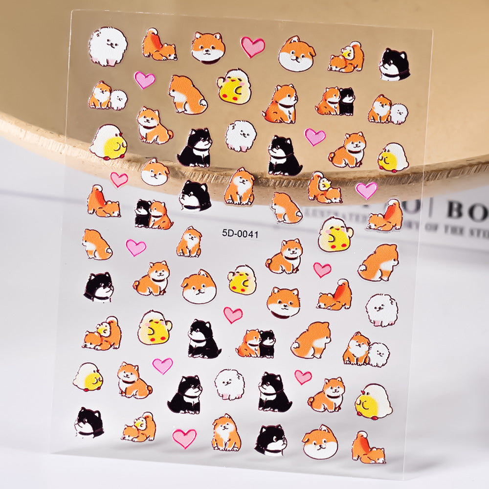 Paper Card Packaging Simple Cute Three-dimensional Nail Stickers