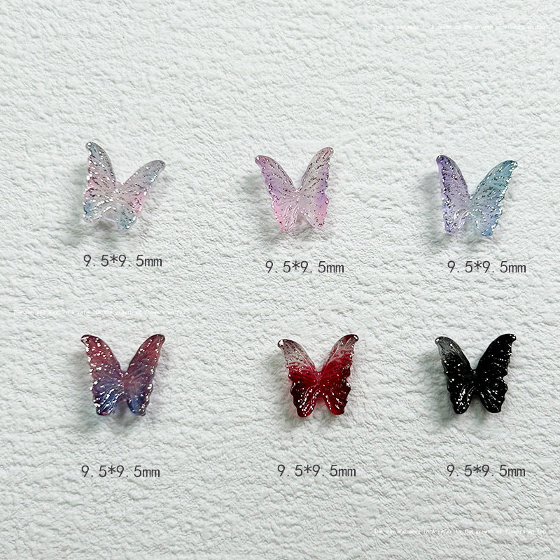 Flash Butterfly Ornament Two-color Luminous Small Nail Care Nail Art