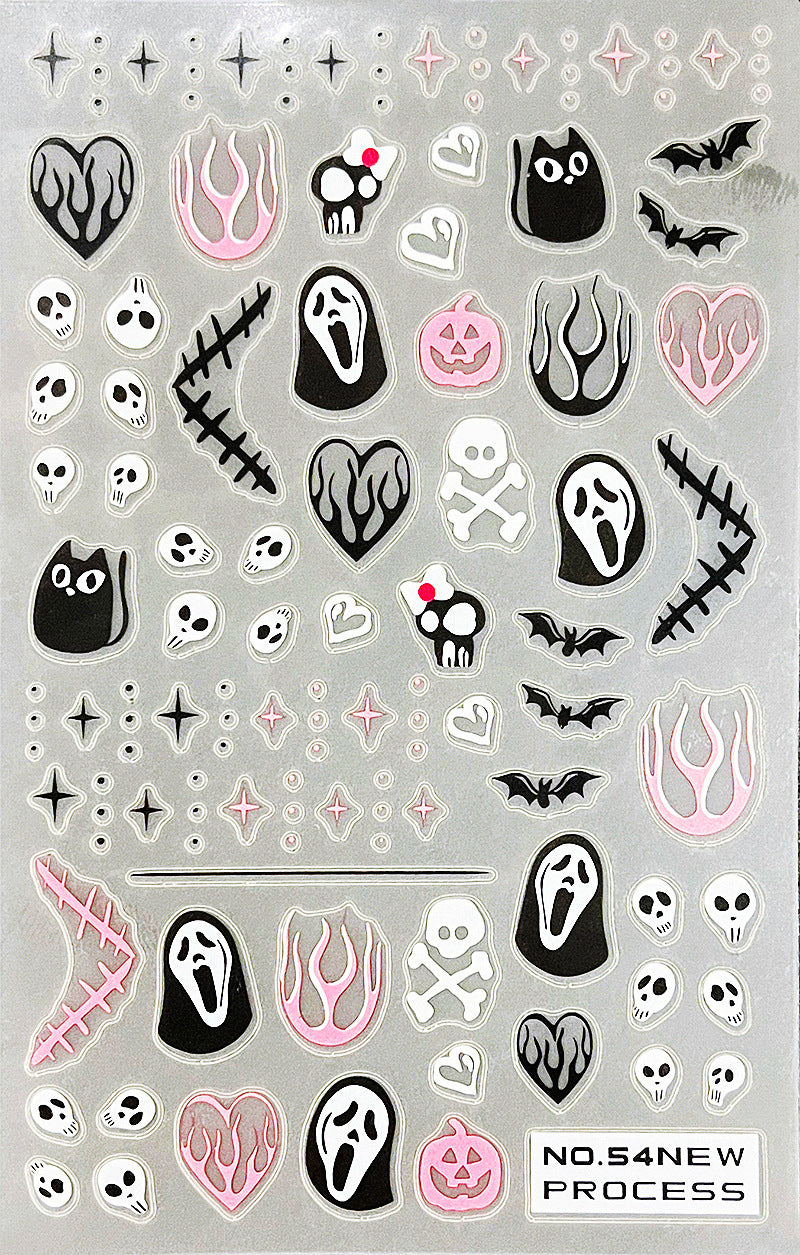 Live Broadcast Christmas Halloween Marine Maple Nail Stickers