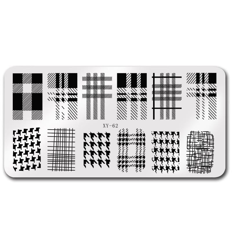 Plate Rectangle Transfer Print Template Christmas Snowflake Nail Tool Set