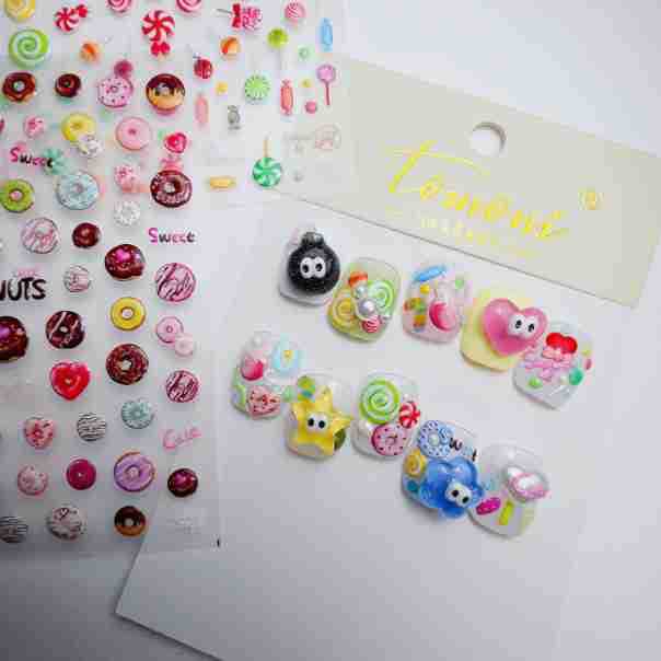 Slouchy Creative Jelly Cute Lollipop Sweet Nail Stickers