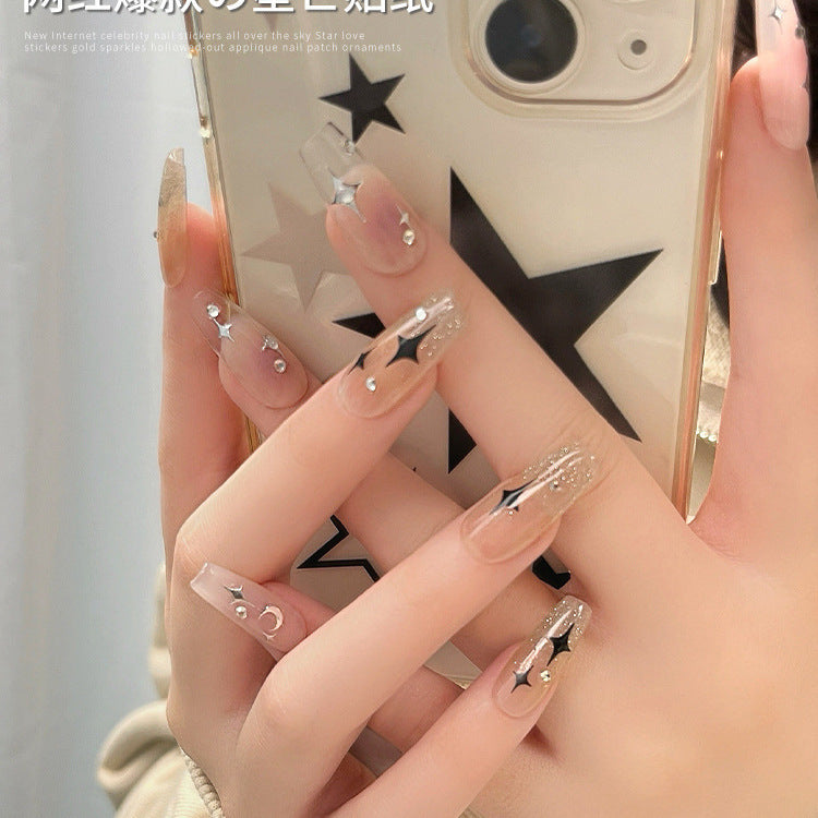 Small Stars Starry Mango Gold Sier Adhesive Nail Stickers