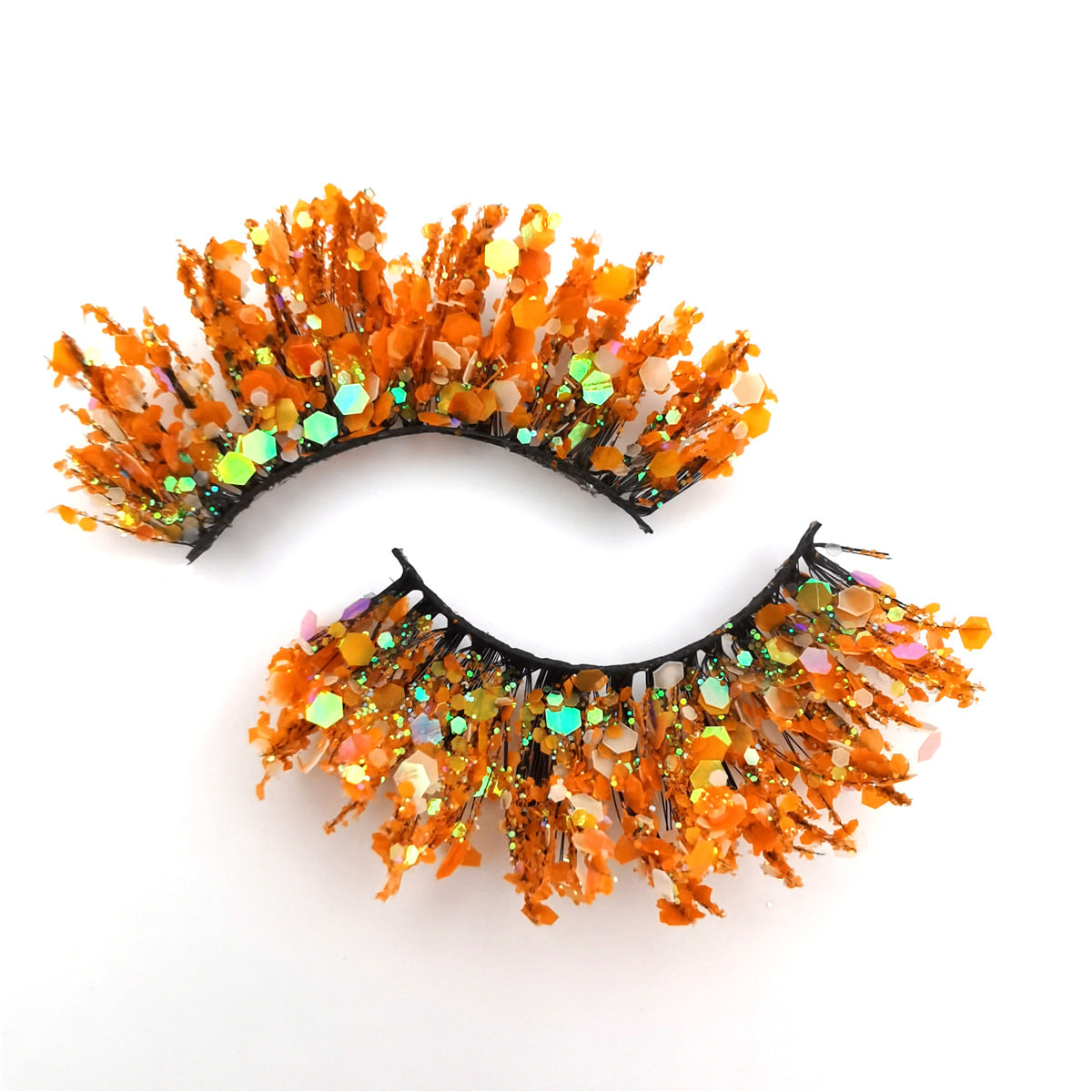 Fluorescent Luminous Sequins Eyelashes Color Thick False Lashes