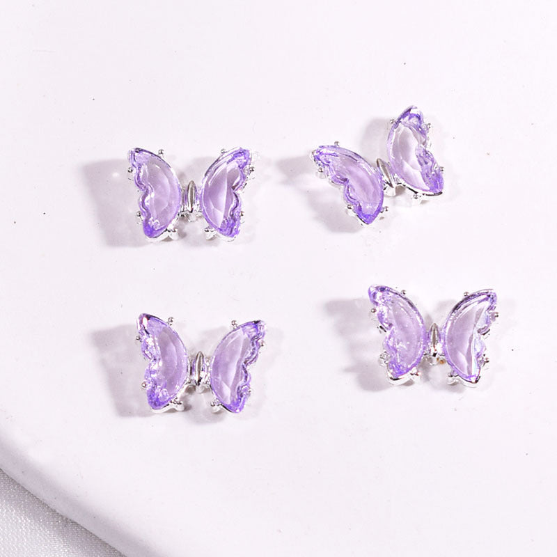 Color Crystal Butterfly Manicure Advanced Ornament Three-dimensional Nail Care Nail Art