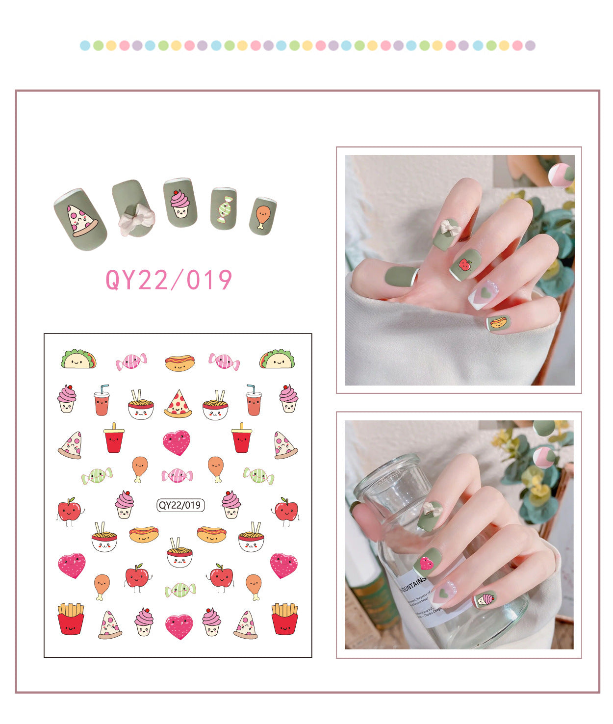 Little Bear Cartoon Cute Animal Unicorn Nail Stickers