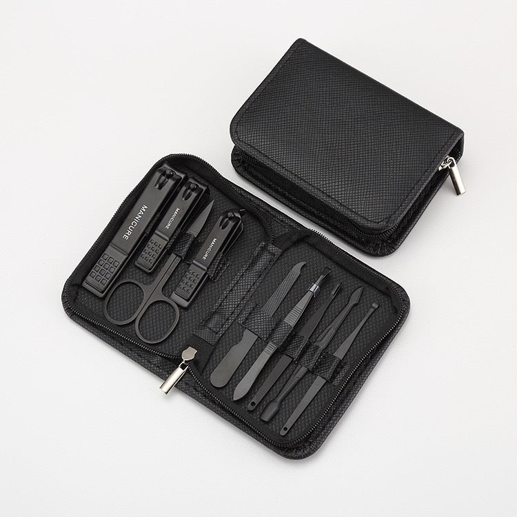 Ensemble d'outils à ongles en acier inoxydable avec sac à fermeture éclair pour tondeuses à cheveux pour femmes