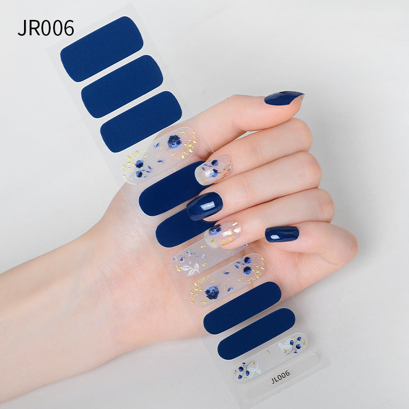 Starry Sky Blooming Finger Thin Gel Nail Stickers