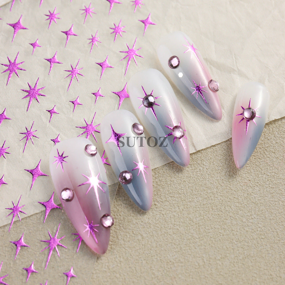 Pure Desire Four Stars Modeling Back Nail Stickers