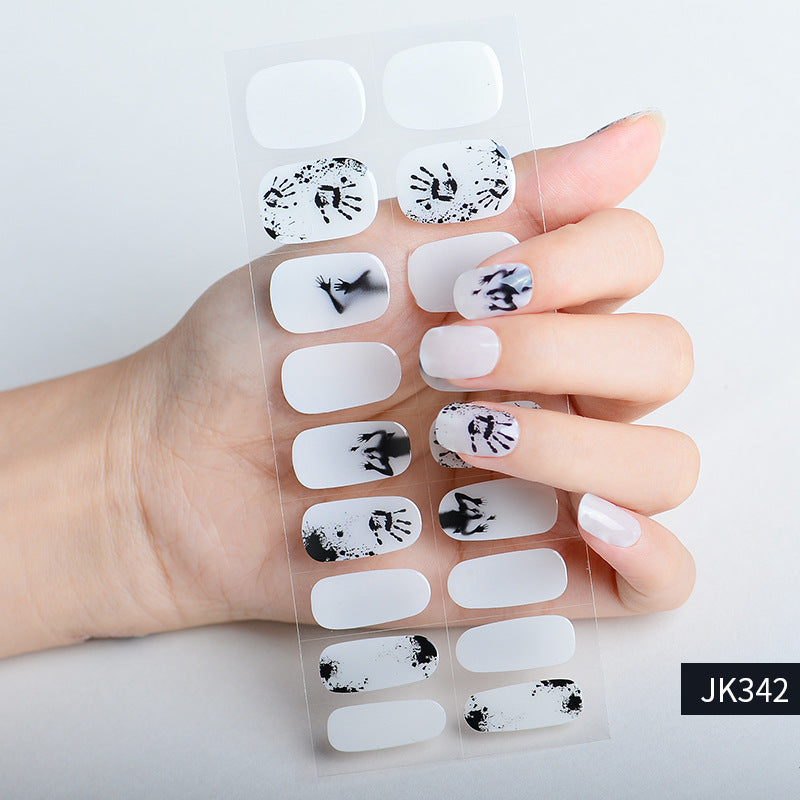 Autocollants pour ongles en gel lumineux en papier pour Halloween