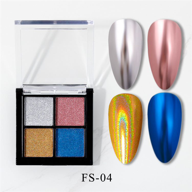 Solid Magic Mirror Effect Powder Four-color Nail Care Nail Art