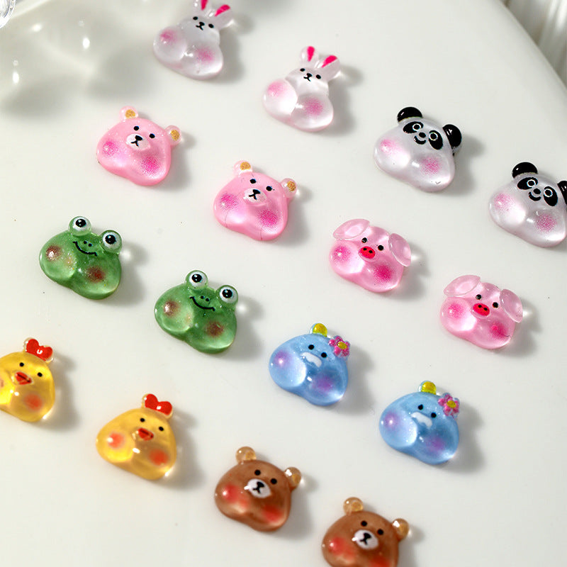 Mixed Batch Cute Three-dimensional Resin Bunny Nail Tool Set