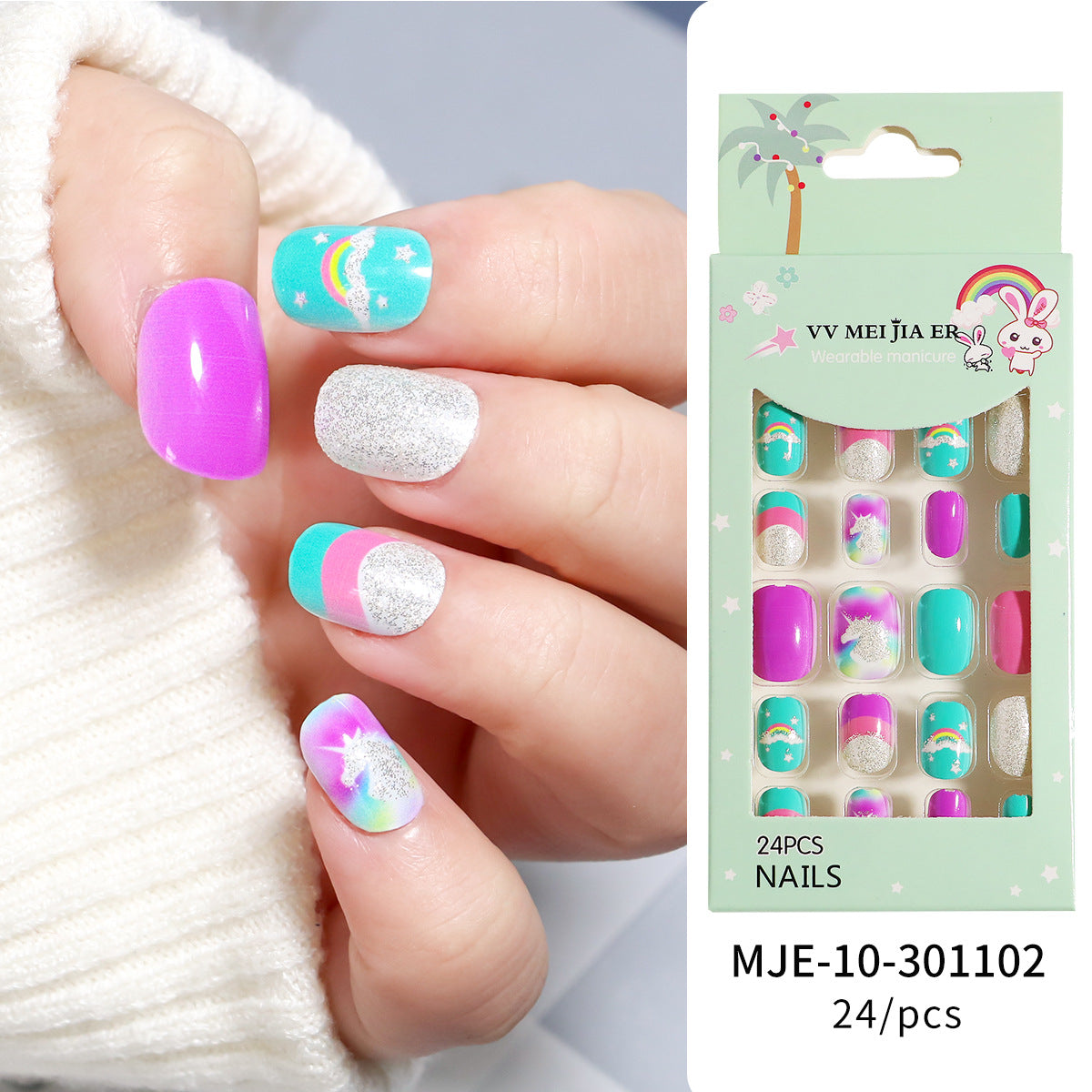 Faux ongles pour enfants en boîte Wear Armor Nail Art