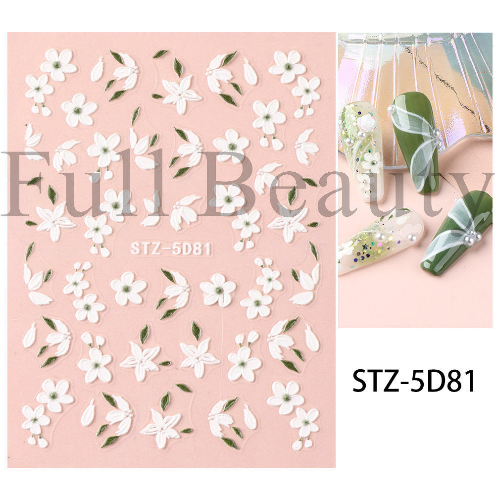 Spring Relief Small Daisy Flower Adhesive Nail Stickers