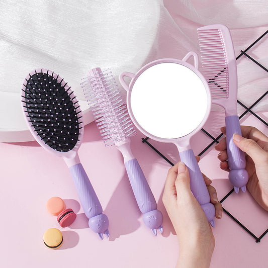 Brosses et peignes à cheveux en silicone avec miroir et manche en silicone