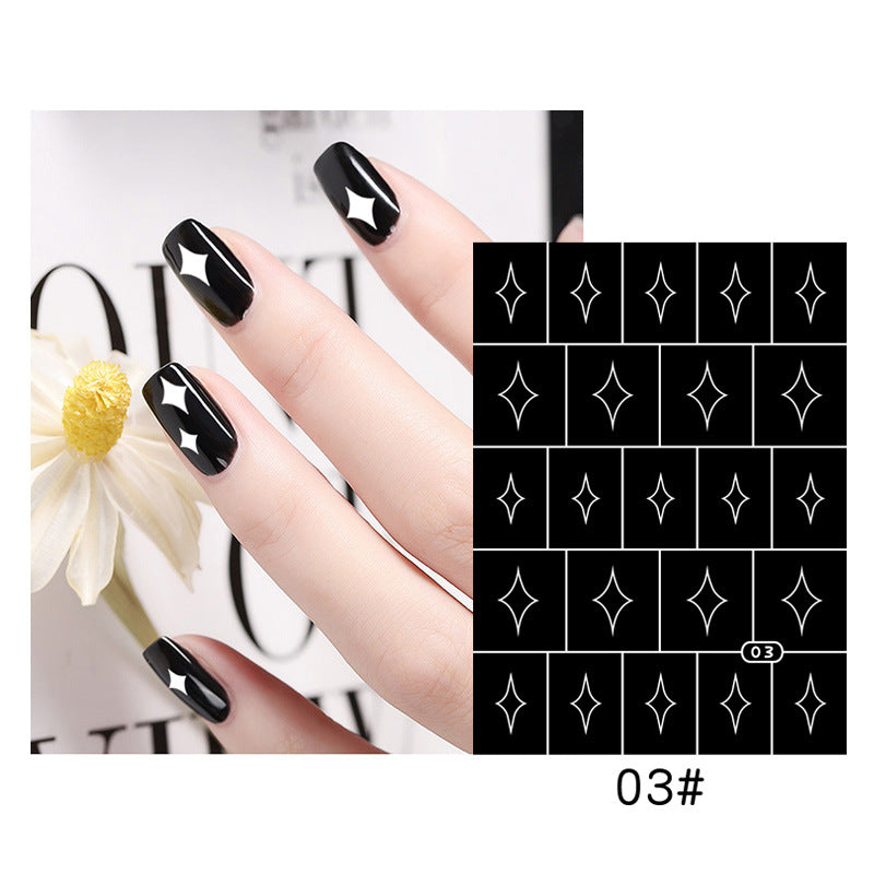 Love Star Thorns Flame Lightning Mini Nail Stickers