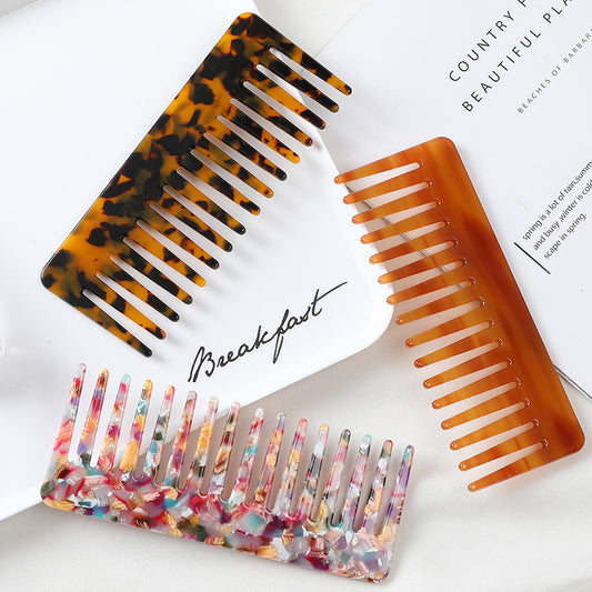 Brosses et peignes à cheveux rectangulaires exquis en feuille d'acétate de cellulose tendance