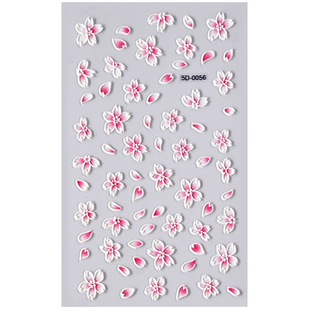 Embossed Tulip Paper Card Packaging Manicures Nail Stickers