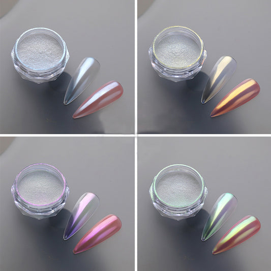 Sier White Magic Mirror Effect Moonlight Color Nail Care Nail Art