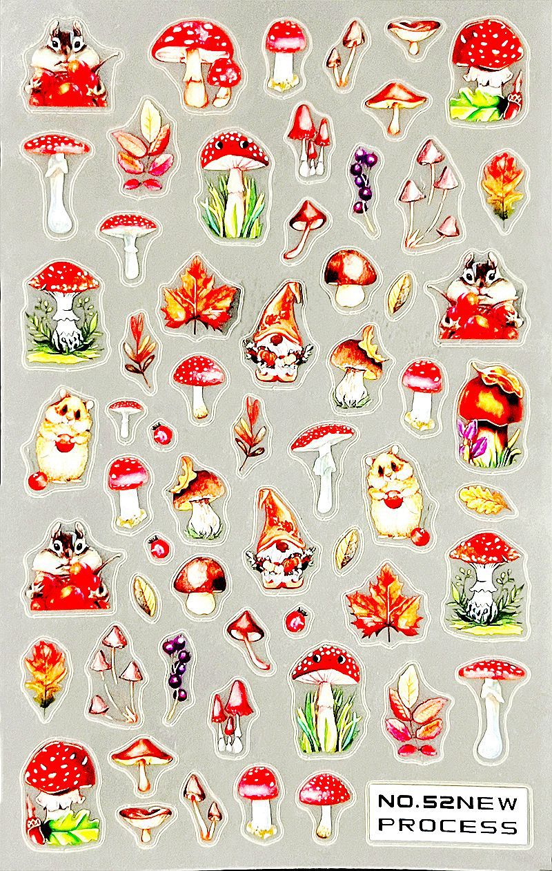 Live Broadcast Christmas Halloween Marine Maple Nail Stickers