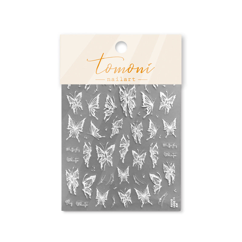 Shell Light Cooperative Adhesive Paper Butterfly Nail Stickers