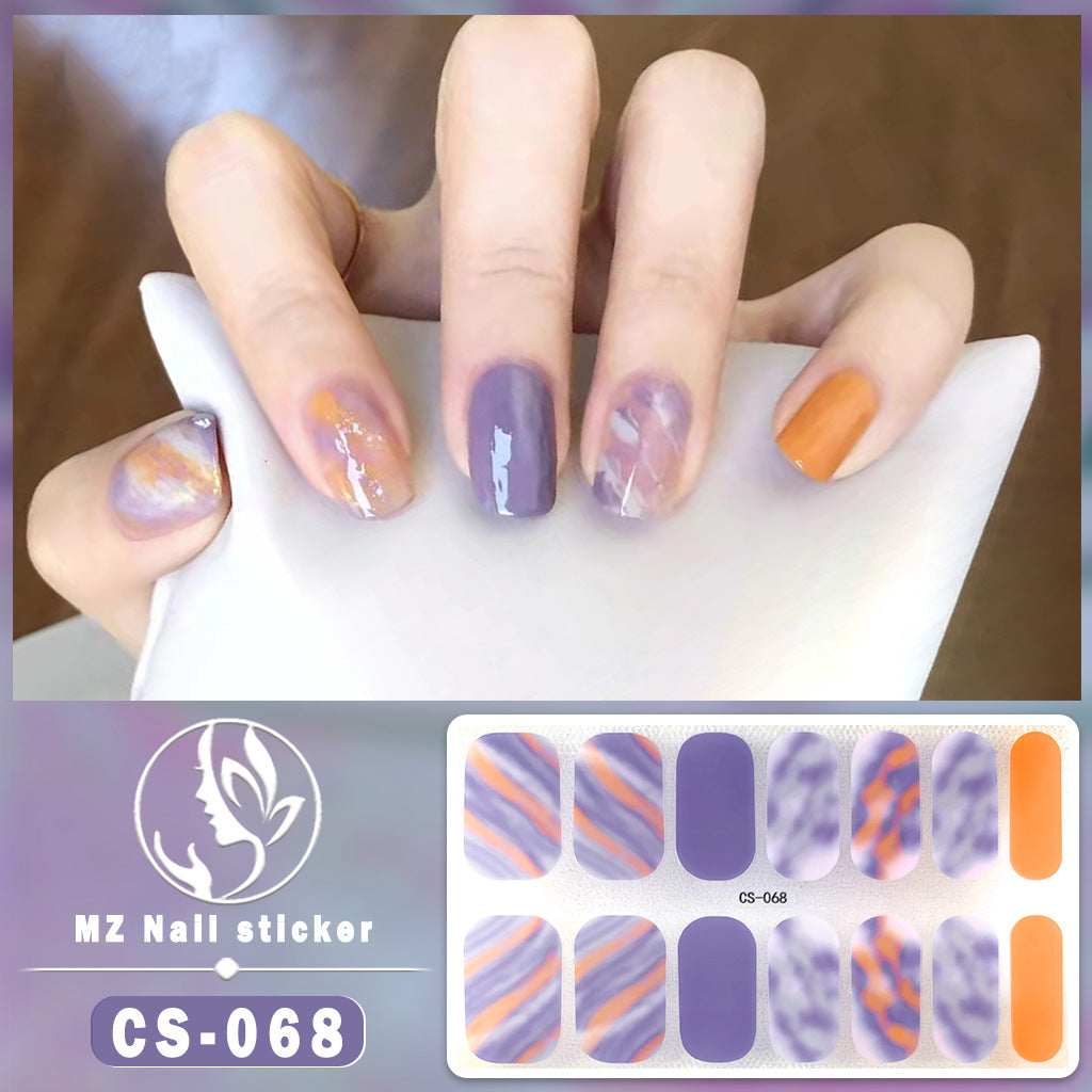 Applique Full Paste Blooming Contrast Color Nail Stickers