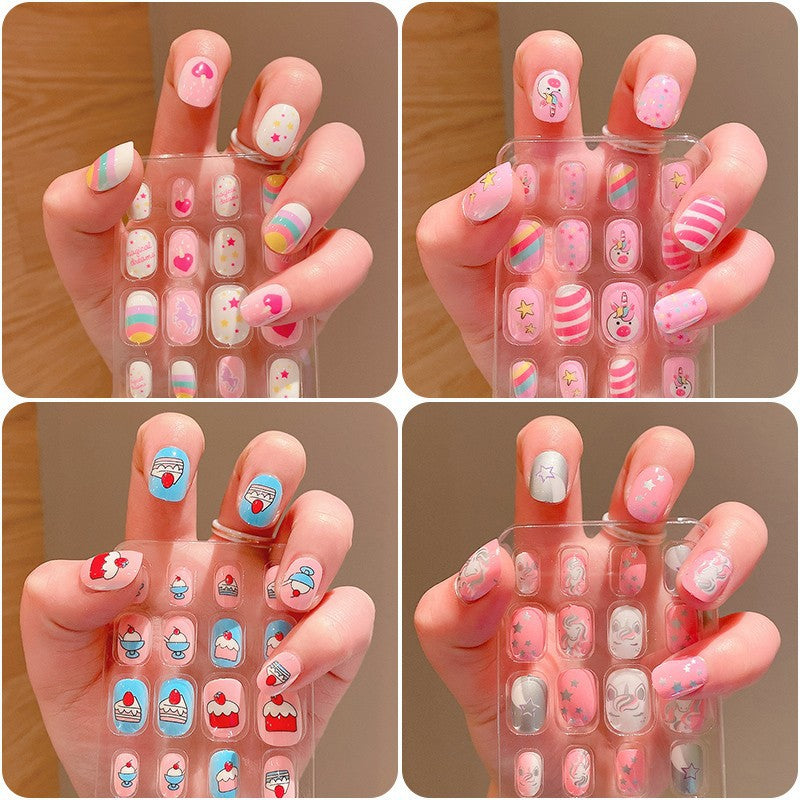 Autocollants pour ongles de princesse mignonne de dessin animé pour enfants