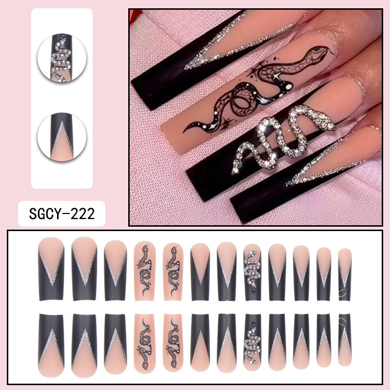 Style de pointe longue Porter des pointes chaudes Nail Art