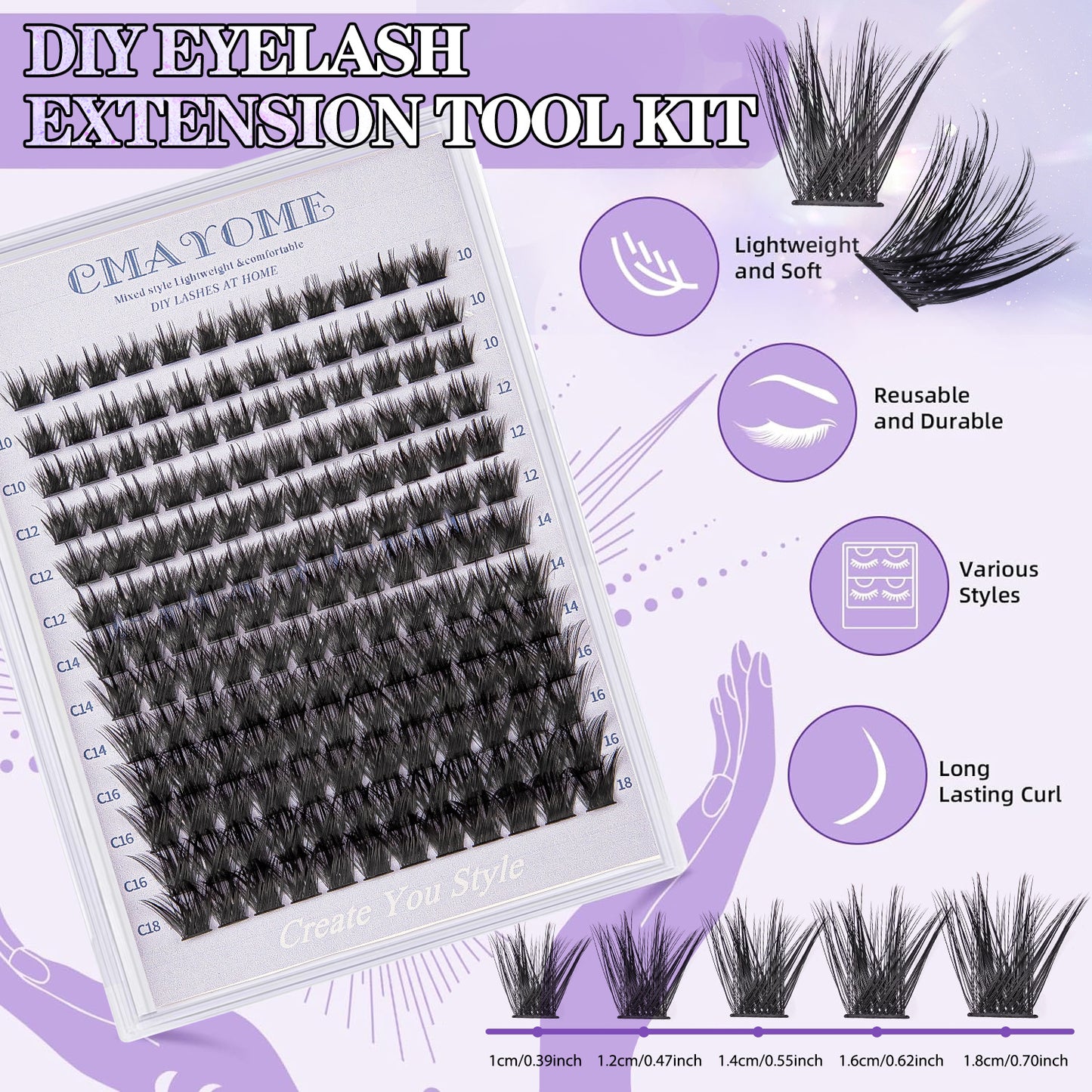 Segmented Eyelashes Box Double-headed Glue Large False Lashes