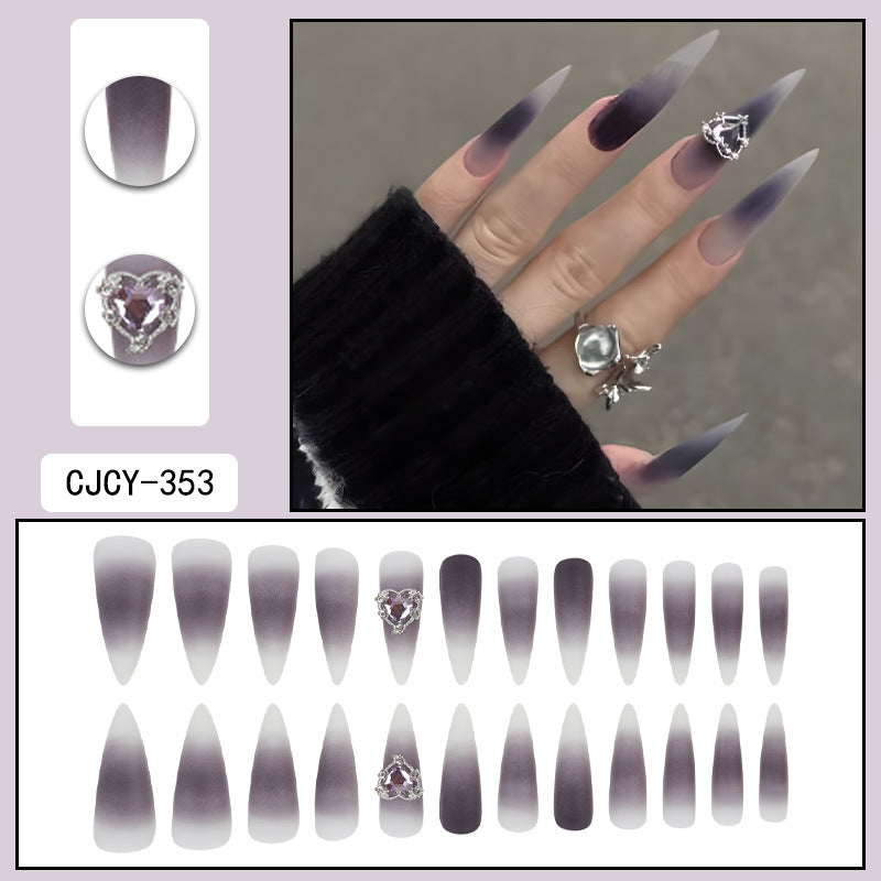 Nail Art Long Halloween Style Spécial Doux et Cool Dark Heart