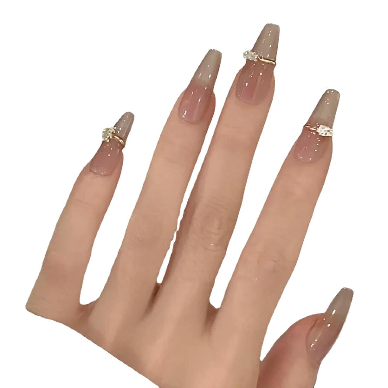 Autocollants pour ongles nude à l'avoine blanche pour faux patchs à enlever