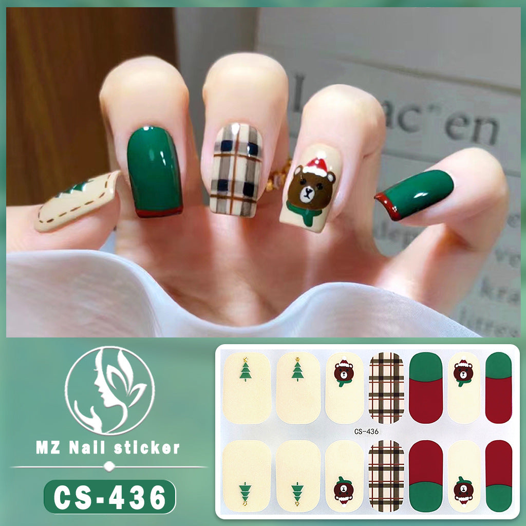 Beauty Full Cute Tree Santa Claus Nail Stickers