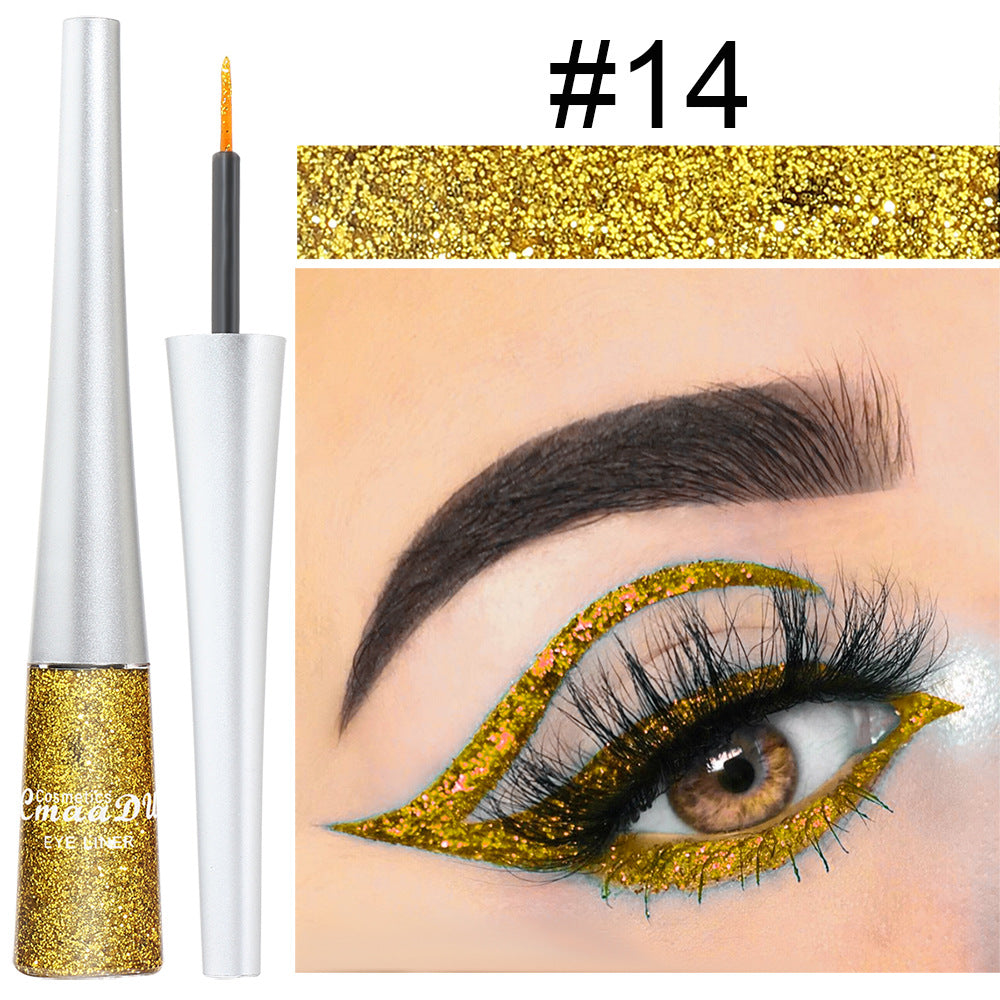 Eyeliner liquide à paillettes colorées et brillantes