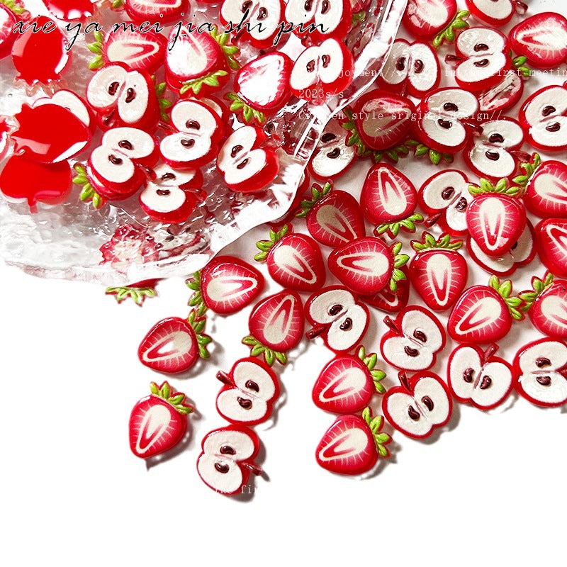 Barrettes de fruits de dessin animé, ornements de fraises et de pommes, soins des ongles, nail art