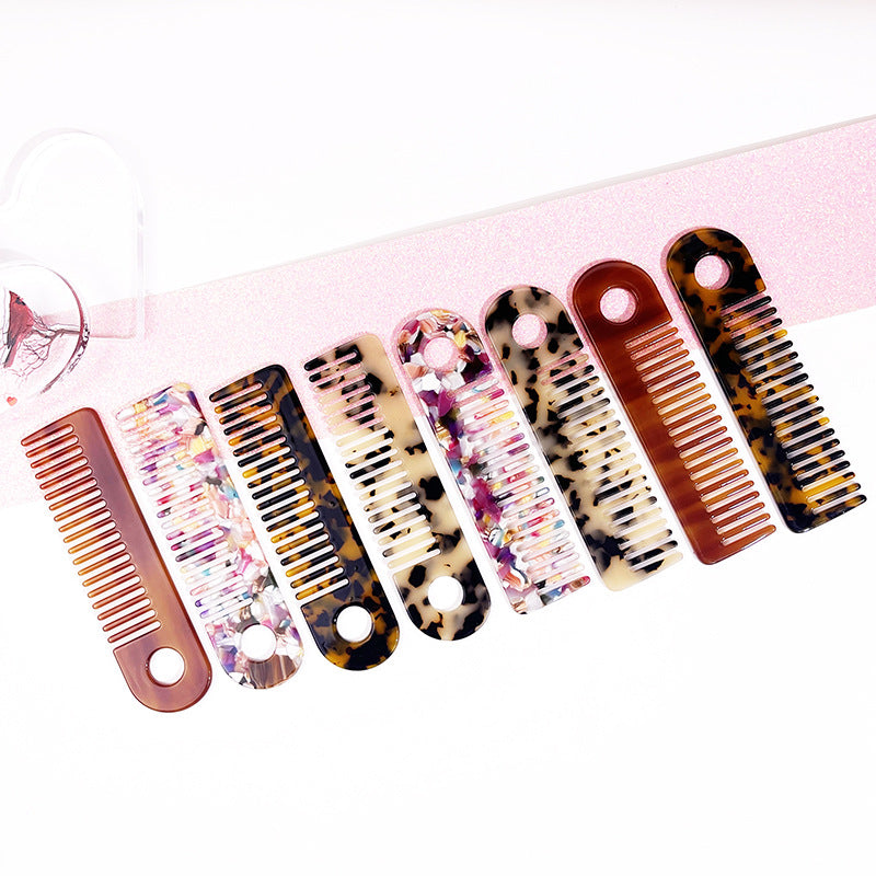 Household Flat Carved Leopard Print Floral Hair Brushes & Combs