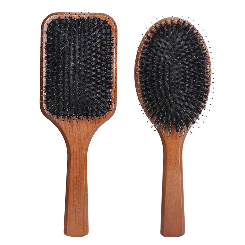 Wood Bristle Nylon Massage Cushion Straight Hair Brushes & Combs