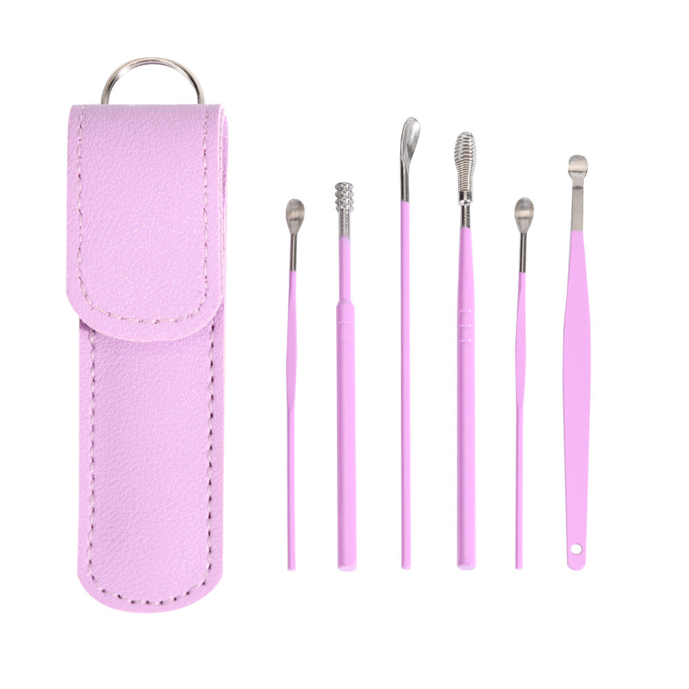 Stainless Steel Portable Coil Spring Leather Makeup Accessories