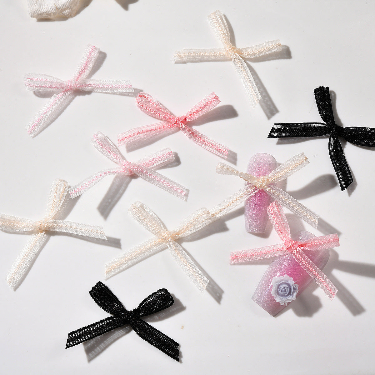 Ribbon Bow Ornament Dream Organza Ballet Nail Care Nail Art