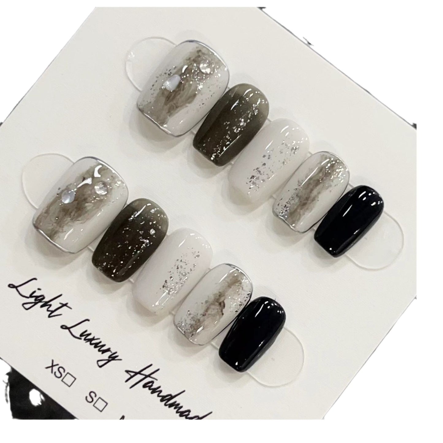 Autocollants pour ongles de luxe faits à la main Wear Tip Light