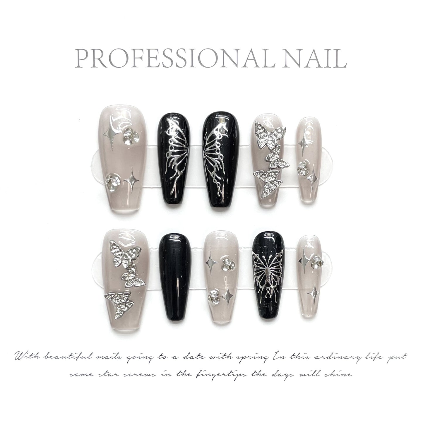 Handmade Wear White Milky Champagne Gold Nail Stickers