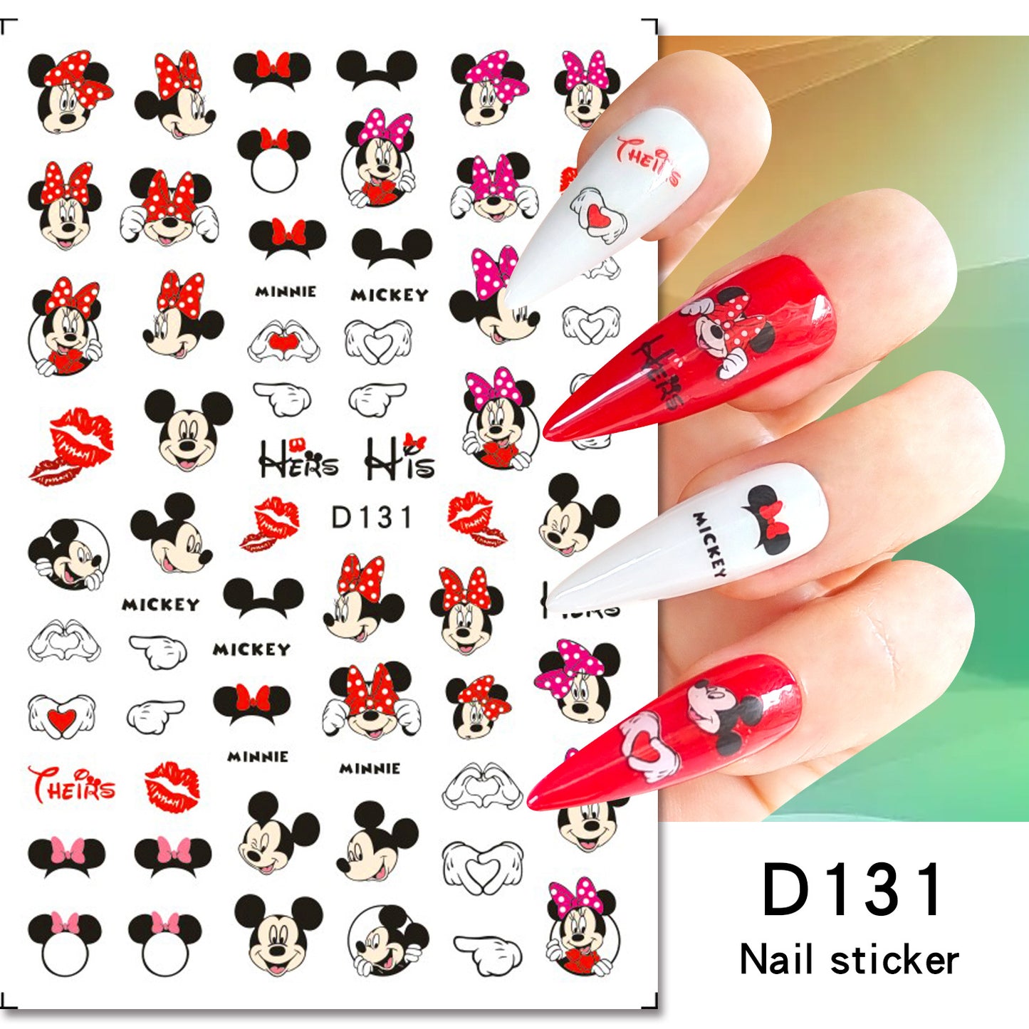 Autocollants pour ongles Cartoon Paper Memories Anime Mouse Stitch