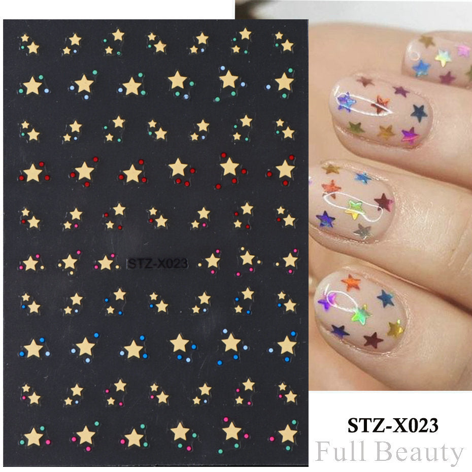 Gold Transparent Frosted Bottom Asterism Adhesive Nail Care Nail Art