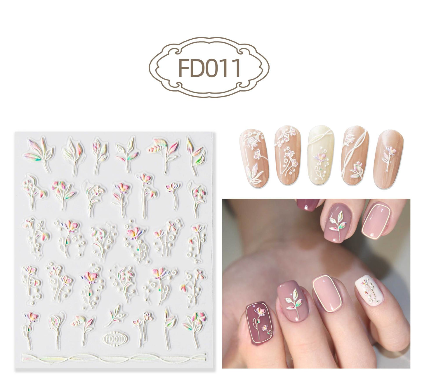 Flower Relief Lace Butterfly Adhesive Ornament Nail Art