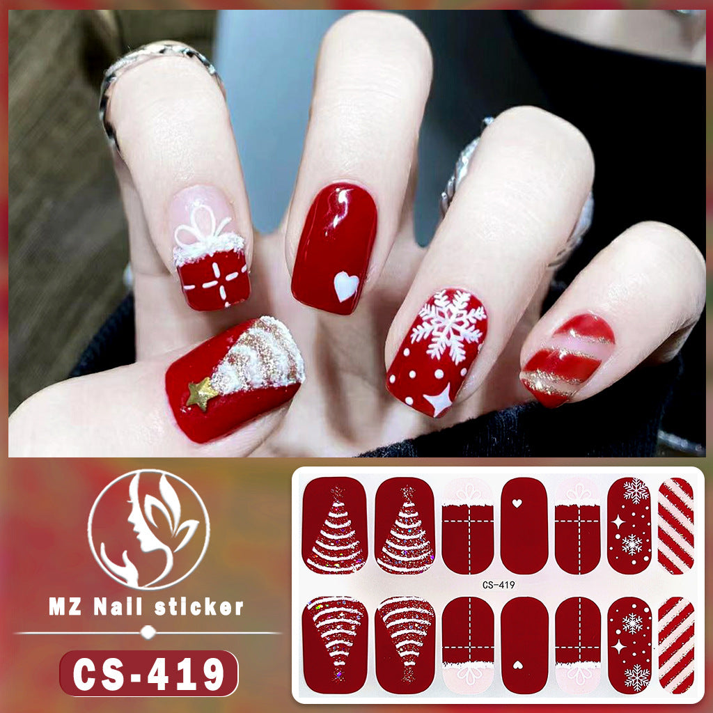 Beauty Full Cute Tree Santa Claus Nail Stickers