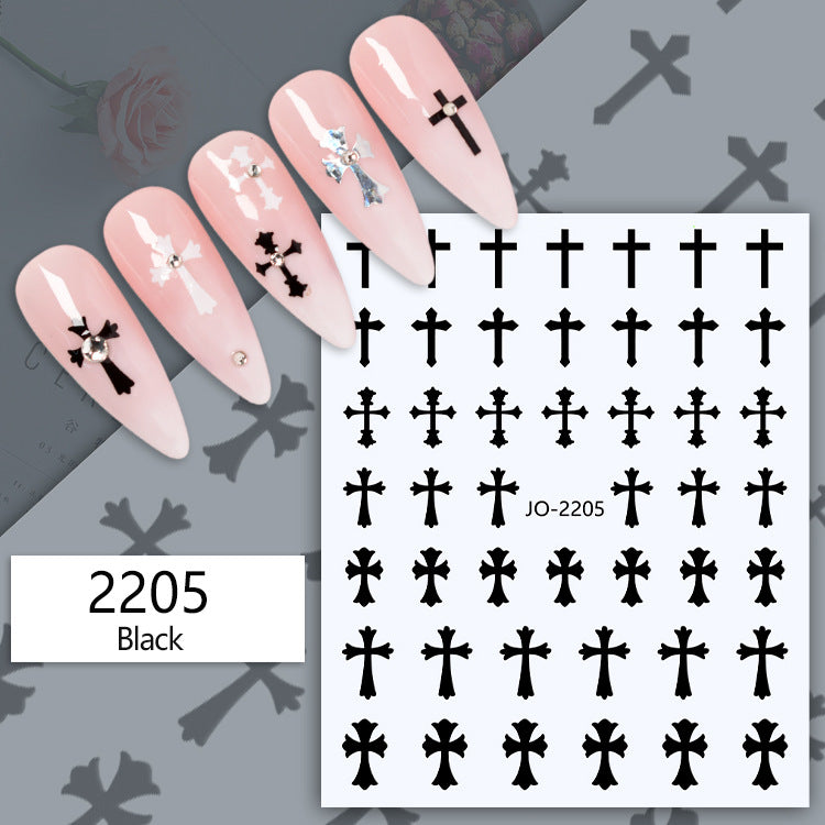 Heart Paper Color Cross Solid Beauty Nail Stickers