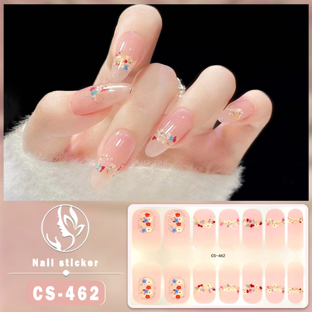 Autocollants pour ongles en gel imperméables avec motif de fleurs de vent