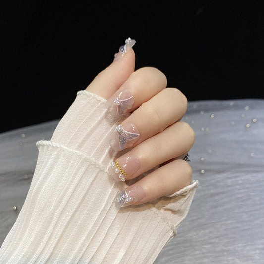 Autocollants pour ongles transparents en forme de queue de poisson de princesse sirène et tempérament doux